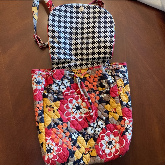 Vera Bradley Red and Yellow Floral Tote Bag - Picture 4 of 10